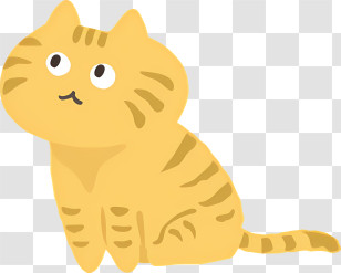 Icon - Adorable Yellow Cartoon Cat Transparent PNG