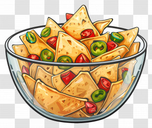 Nachos In Bowl - Delicious Nachos In A Glass Bowl Transparent PNG