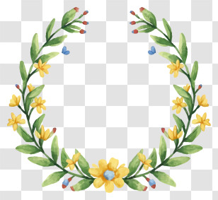 Cartoon - Bright Flower Wreath Illustration Transparent PNG
