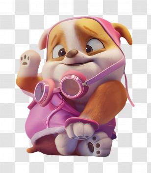 Paw Patrol - Cute Cartoon Dog In Pink Outfit Transparent PNG