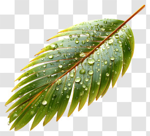 Fresh Leaf - Leaf With Dewy Water Droplets Transparent PNG