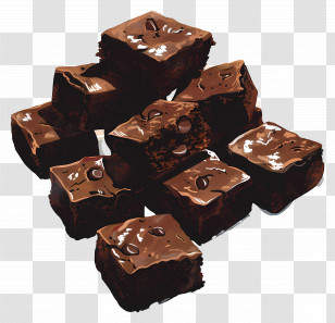 Chocolate - Delicious Chocolate Brownies Transparent PNG