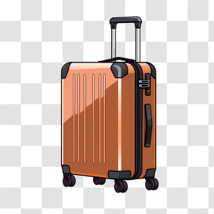Suitcase - Brown Rolling Suitcase For Travel And Adventure Transparent PNG