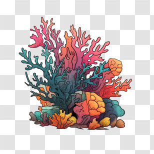 Colorful Coral - Colorful Coral Reef Transparent PNG
