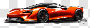 Mclaren Speedtail - Orange Sports Car Concept Sketch Transparent PNG