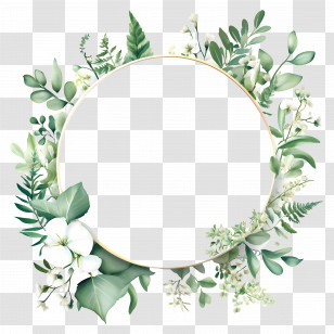 Floral Wreath Illustration - Elegant Botanical Floral Wreath Illustration Transparent PNG