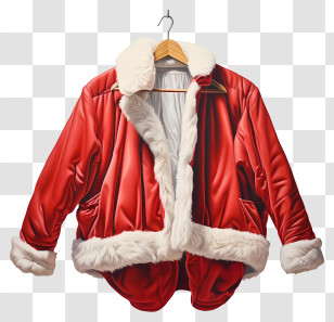 Red Jacket - Santa Claus Jacket With Fur Trim Transparent PNG