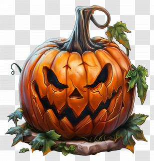 Carved Pumpkin - Spooky Jack-O-Lantern For Halloween Fun Transparent PNG