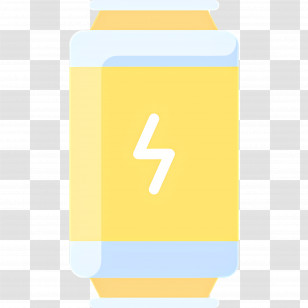 Energy Drink - Light Yellow Energy Drink Can With Lightning Bolt Transparent PNG