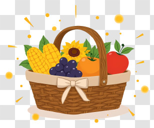 Harvest Basket Arrangement - Cute Harvest Picnic Basket Transparent PNG