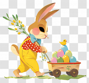 Easter Bunny - Easter Bunny With Egg Cart Transparent PNG