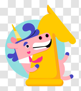Pink Horse - Playful Unicorn With Chess Piece Transparent PNG