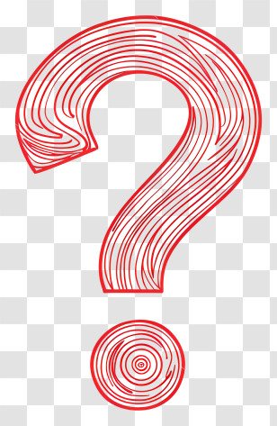 Red Question Mark - Red Hand-Drawn Question Mark Sketch Transparent PNG