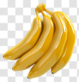 Bananas - Shiny Decorative Banana Cluster Illustration Transparent PNG