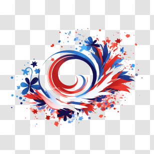 Costa Rica Independence Day - Colorful Abstract Art With Swirl And Floral Elements Transparent PNG