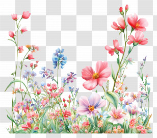 Flower Banner - Colorful Wildflowers In Bloom Transparent PNG