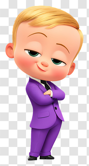 Boss Baby - Confident Baby In Purple Suit Transparent PNG