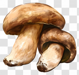 Porcini Mushroom - Brown Mushrooms Illustration Transparent PNG