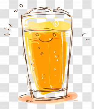 Cartoon Beer - Cute Orange Drink With Smile Transparent PNG