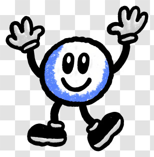 Simple Character Icon - Playful Smiley Doodle Character Icon Transparent PNG