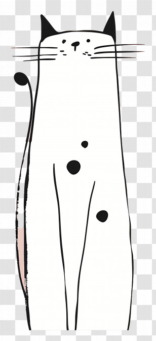 Cat Outline - Tall Cat With Spots Illustration Transparent PNG