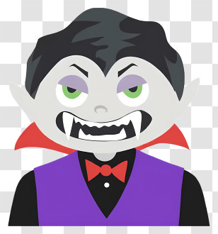 Halloween Vampire - Cartoon Vampire With Fangs Transparent PNG