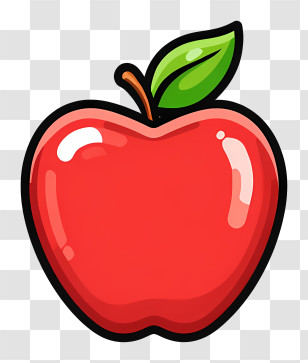 Apple Icon - Shiny Red Apple Transparent PNG