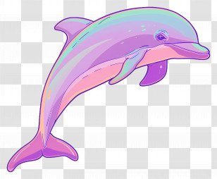 Dolphin - Pastel-Colored Dolphin Illustration Transparent PNG