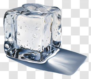 Ice Cube - Transparent Ice Cube In Melting State Transparent PNG