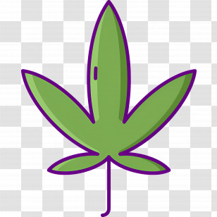 Cannabis Leaf - Green Leaf Icon In A Simplistic Art Style Transparent PNG