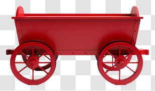 Little Red Wagon Day - Red Wagon Toy With Wheels Transparent PNG