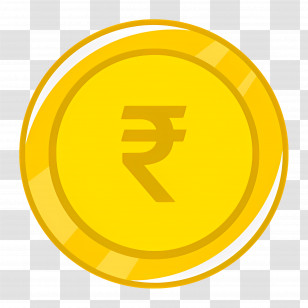 Indian Rupees - Gold Coin With Rupee Symbol Transparent PNG