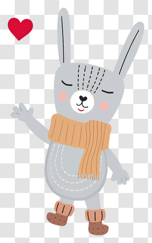 Cartoon Bunny - Loving Bunny With Heart Transparent PNG