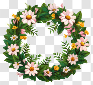 Floral Wreath - Natural Flower Wreath For Organic Charm Transparent PNG