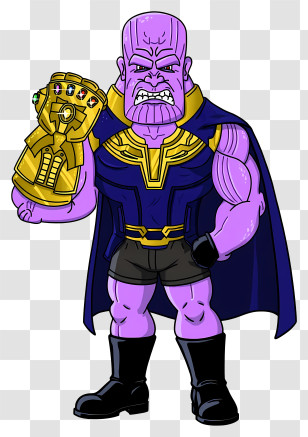 Kawaii Supervillain - Purple Supervillain With Gauntlet Transparent PNG