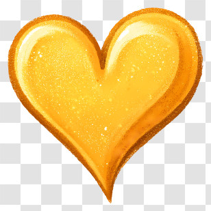 Sparkling Heart Emoji - Golden Heart With Glitter Transparent PNG