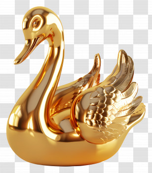 Gold Swan - Golden Swan Decorative Figure For Stylish Interiors Transparent PNG