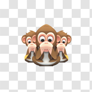 Monkey
 - Three Cartoon Monkeys Covering Eyes, Ears, And Mouth Transparent PNG
