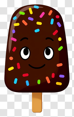 Cartoon Ice Lolly - Cute Chocolate Sprinkle Popsicle Transparent PNG