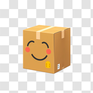 Package - Smiling Cardboard Box Cartoon Design Transparent PNG