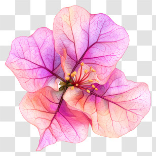 Bougainvillea Flower - Pink Flower With Delicate Petals Transparent PNG