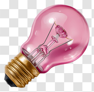 Pink Vintage Light - Pink Light Bulb Illustration Transparent PNG