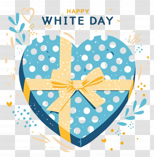 Happy White Day - Heart-Shaped Gift Box For White Day Transparent PNG
