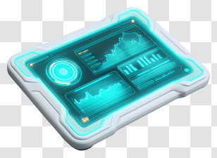 Holographic Data Pad - Futuristic Tablet With Digital Interface Transparent PNG