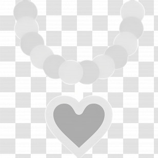 Pearl Necklace - Gray Heart Necklace Transparent PNG