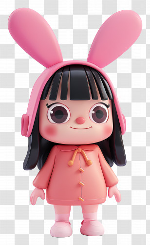 Louise Belcher - Cartoon Girl With Bunny Ears In Adorable Style Transparent PNG