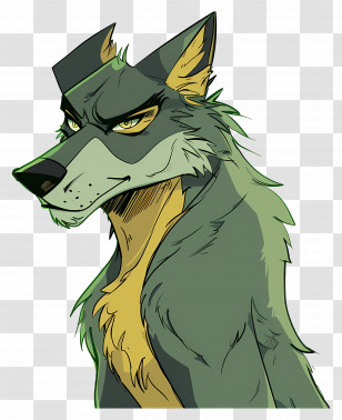 Cartoon Wolf - Fierce Cartoon Wolf In Artistic Style Transparent PNG