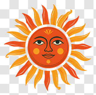 Sun Icon - Radiant Sun With Face Transparent PNG
