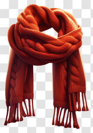 Wool Scarf Knit - Thick Red Knitted Scarf Transparent PNG