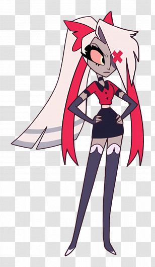 Vaggie - Animated Character With Long Hair Transparent PNG